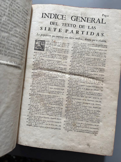 Las Siete Partidas del Rey D. Alfonso el Sabio, Joseph Berni y Catala - Benito Monfort, 1767