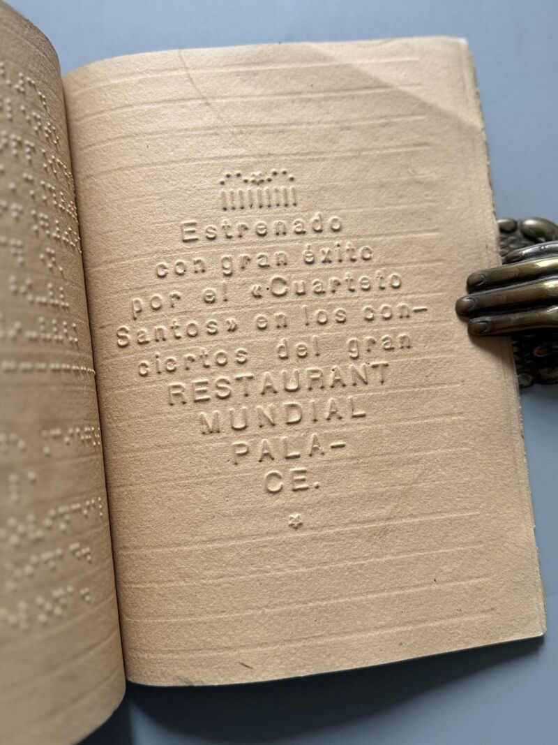 Braile - Programa Vals, M. Costa Dequidt - Imprenta de Ciegos de la Casa Provincial de Caridad, 1912