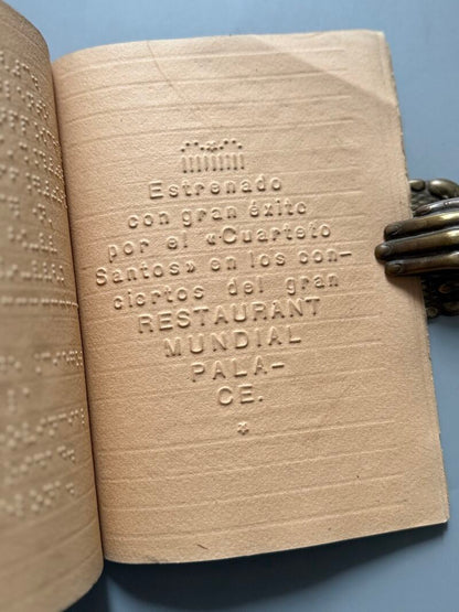 Braile - Programa Vals, M. Costa Dequidt - Imprenta de Ciegos de la Casa Provincial de Caridad, 1912