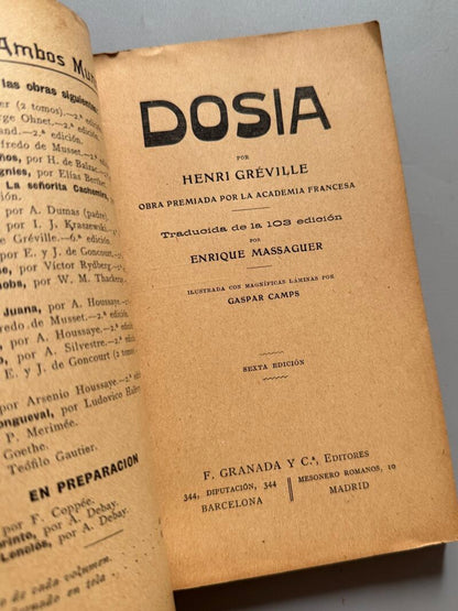 Diosa, Henri Gréville. Colección Ambos Mundos - F. Granada y Cª Editores, ca. 1905