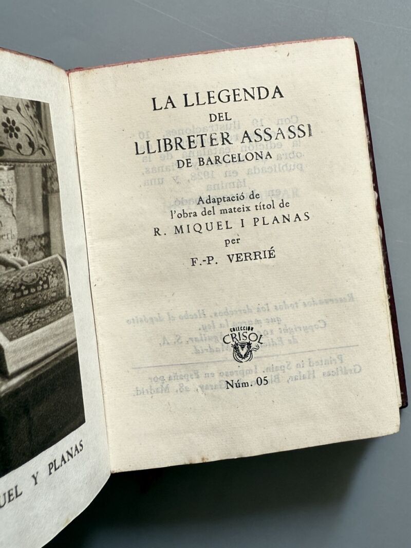 La llegenda del llibreter assassí de Barcelona, Ramón Miquel i Planas - Editorial Aguilar, 1951