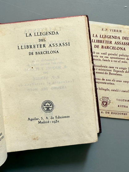 La llegenda del llibreter assassí de Barcelona, Ramón Miquel i Planas - Editorial Aguilar, 1951