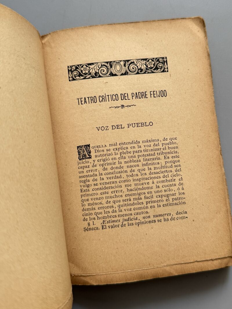 Teatro crítico (artículos escogidos), P. Feijoo - Tipografía de Feito, 1887