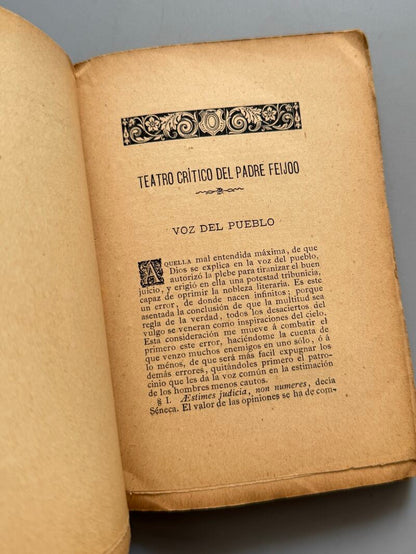 Teatro crítico (artículos escogidos), P. Feijoo - Tipografía de Feito, 1887