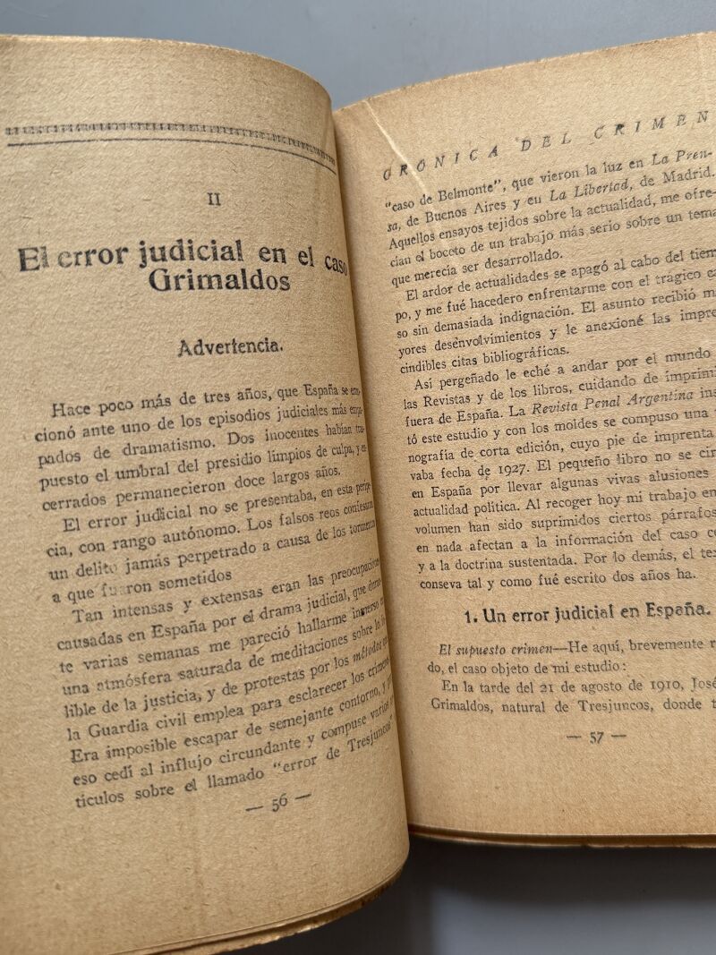 Crónica del crimen, Luis Jiménez de Asúa - Historia Nueva, 1929