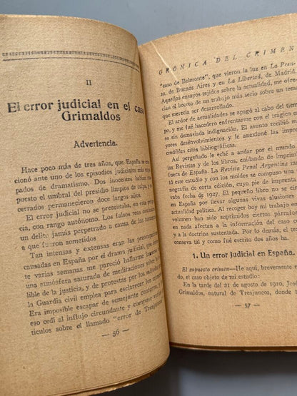 Crónica del crimen, Luis Jiménez de Asúa - Historia Nueva, 1929