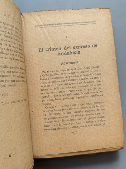 Crónica del crimen, Luis Jiménez de Asúa - Historia Nueva, 1929