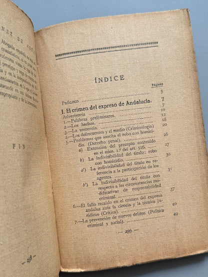 Crónica del crimen, Luis Jiménez de Asúa - Historia Nueva, 1929