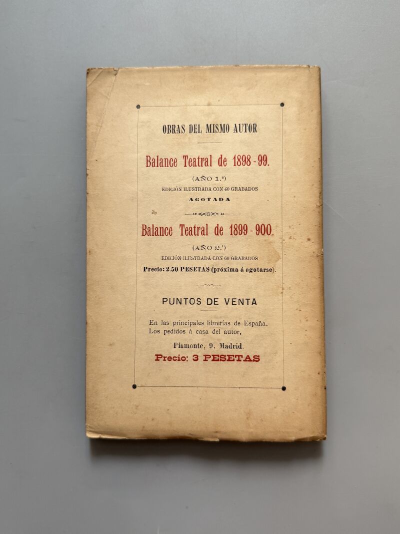 Balance teatral (1900-1901), José de Lace - Hijos de M. G. Hernández, 1901