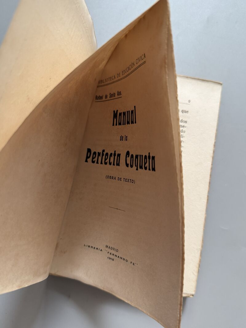 Manual de la perfecta coqueta, Rafael Santa Ana - Librería Fernando Fe, 1918