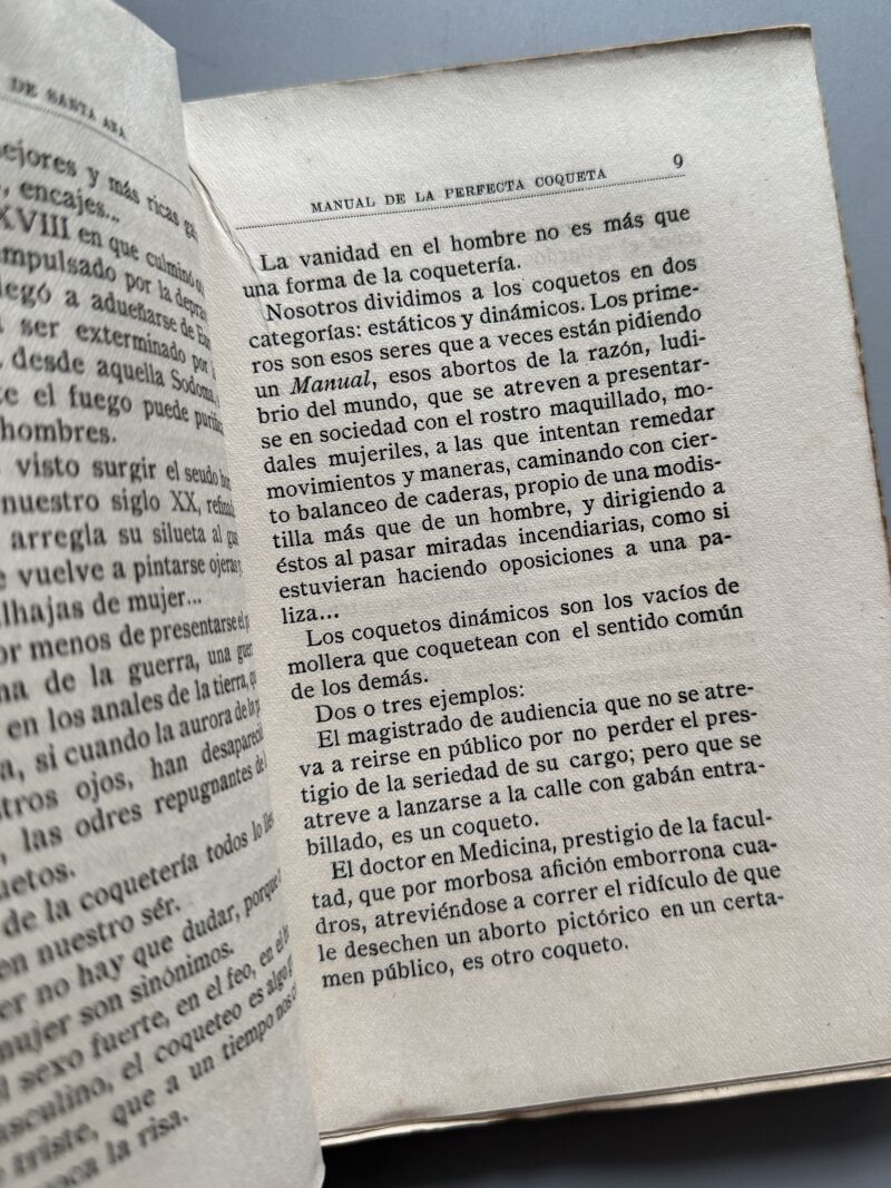 Manual de la perfecta coqueta, Rafael Santa Ana - Librería Fernando Fe, 1918