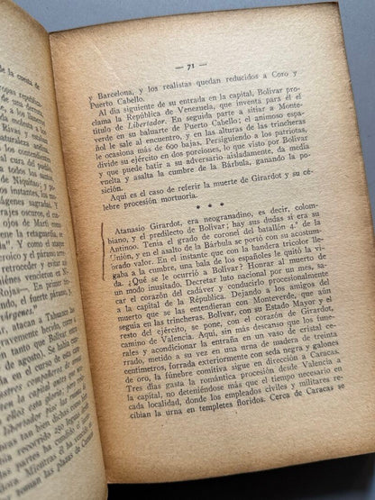 Bolívar y sus tenientes. San Martín y sus aliados, Ciro Bayo - Rafael Caro Raggio Editor, 1929