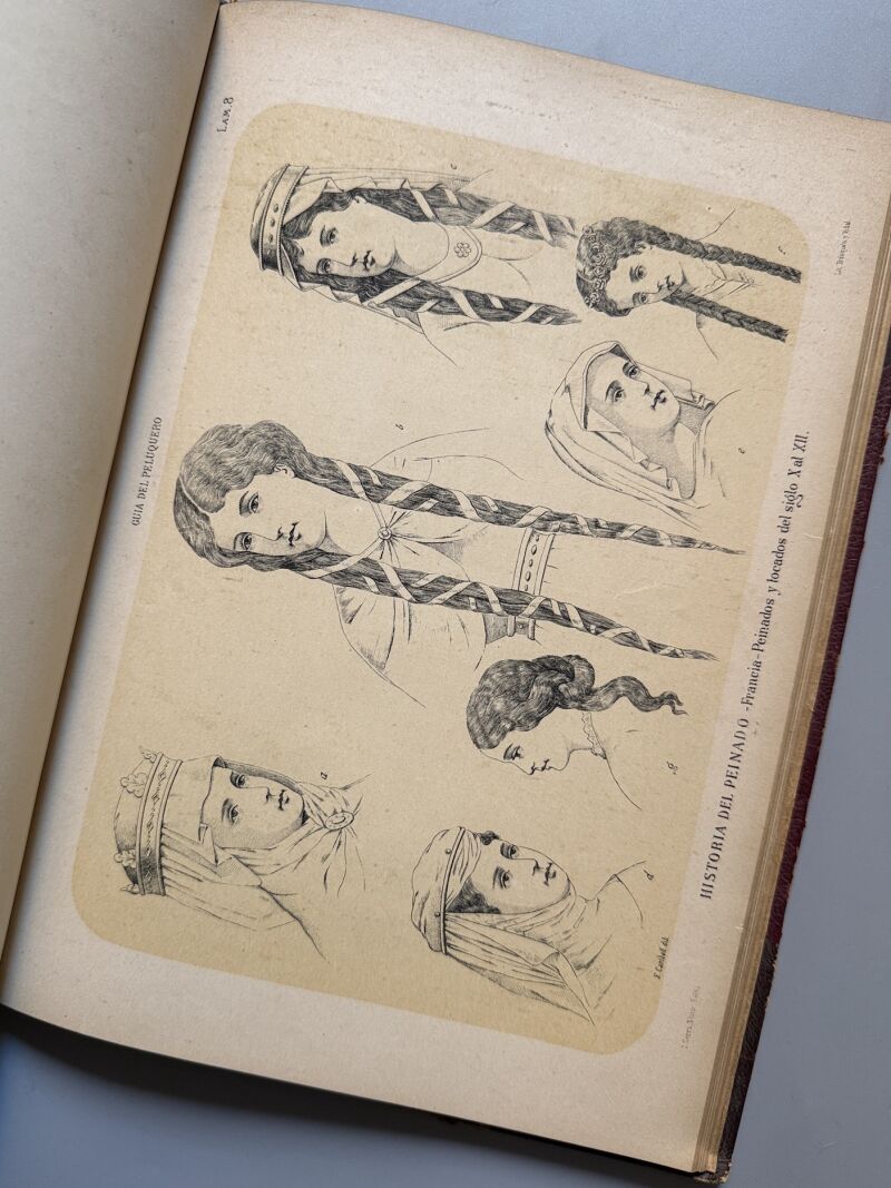 Guía del peluquero. Historia del peinado, Francisco Barado - José Serra Editor, ca. 1880