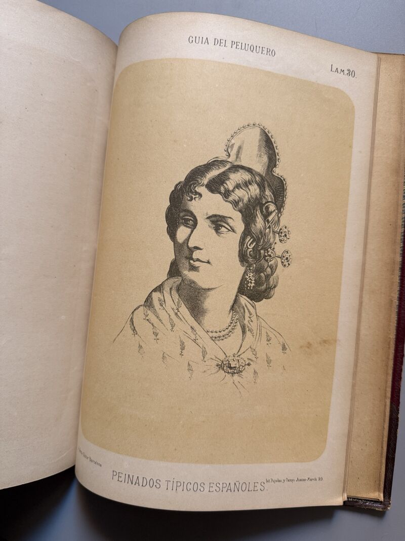 Guía del peluquero. Historia del peinado, Francisco Barado - José Serra Editor, ca. 1880