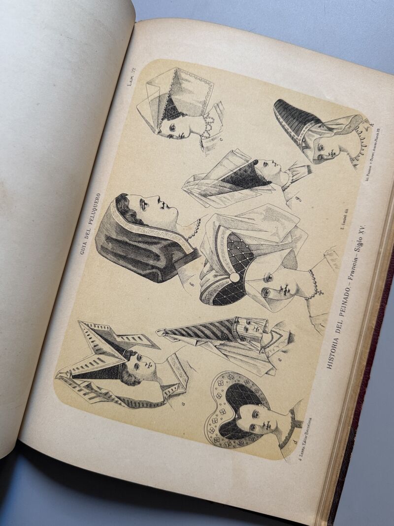 Guía del peluquero. Historia del peinado, Francisco Barado - José Serra Editor, ca. 1880