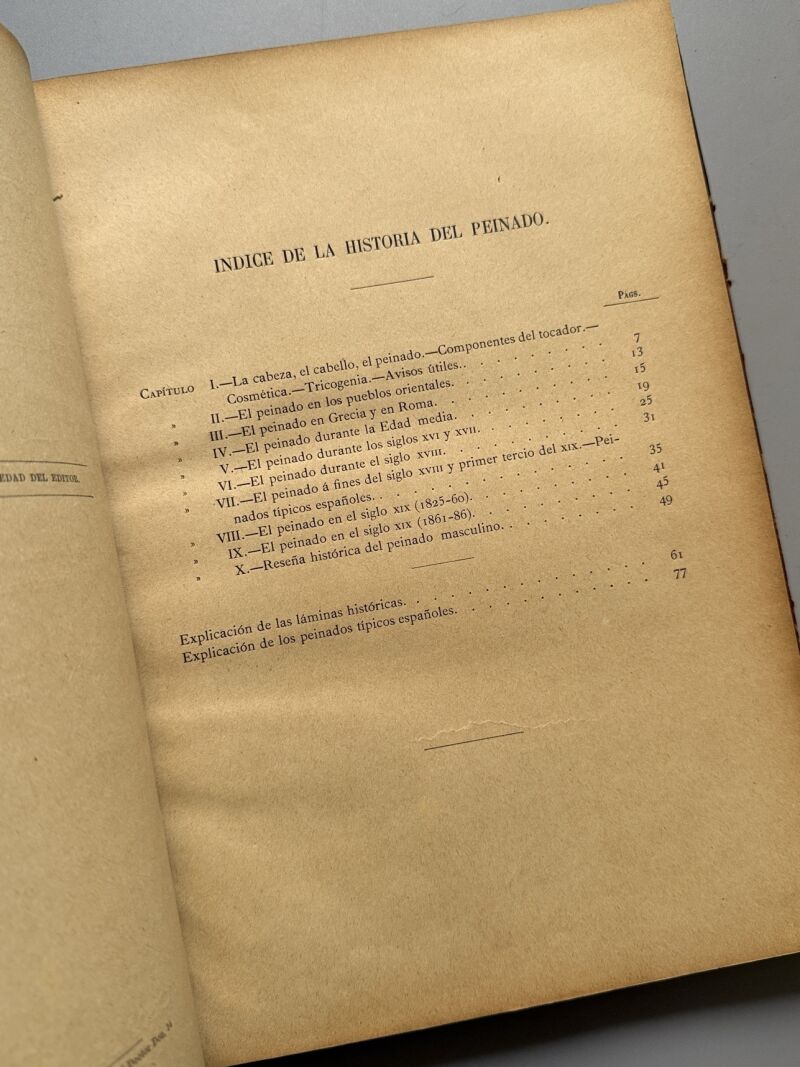 Guía del peluquero. Historia del peinado, Francisco Barado - José Serra Editor, ca. 1880