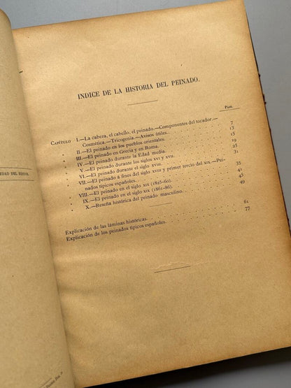 Guía del peluquero. Historia del peinado, Francisco Barado - José Serra Editor, ca. 1880