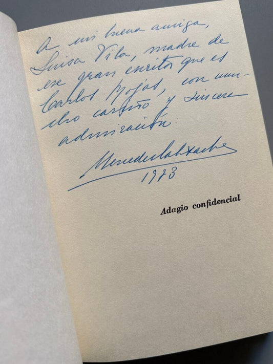 Adagio confidencial, Mercedes Salisachs (firmado) - Editorial Planeta, 1973