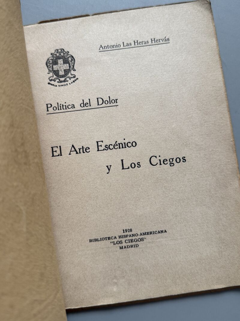 El arte escénico y los ciegos, Antonio las Heras Hervás - 1928