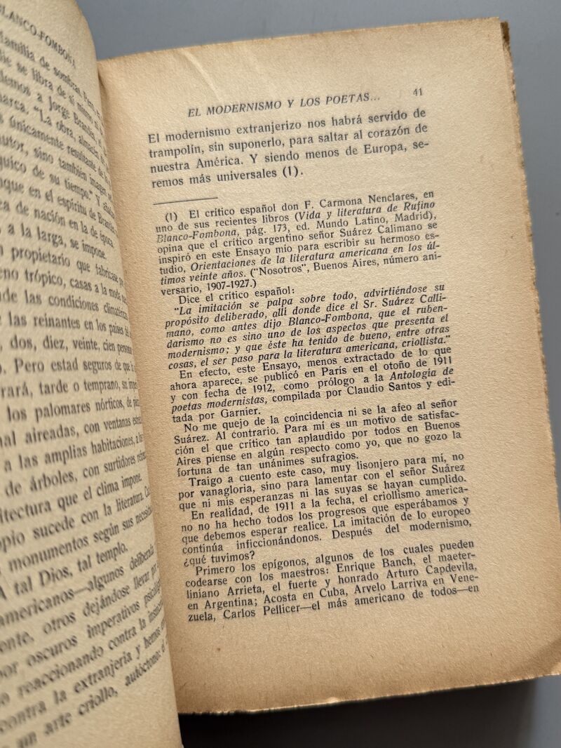 El modernismo y los poetas modernistas, Rufino Blanco-Fombona - Editorial Mundo Latino, 1929