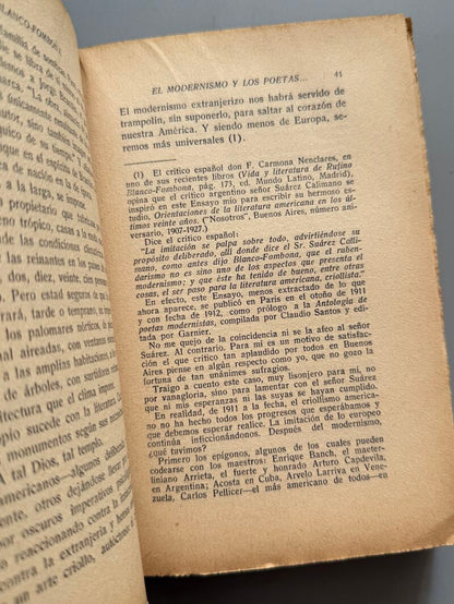 El modernismo y los poetas modernistas, Rufino Blanco-Fombona - Editorial Mundo Latino, 1929