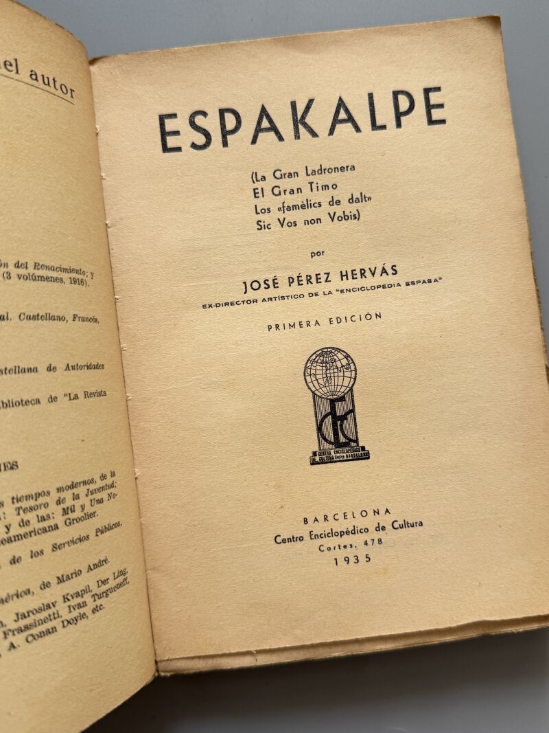 Espakalpe (La gran ladronera), J. Pérez Hervás - Centro Enciclopédico de Cultura, 1935