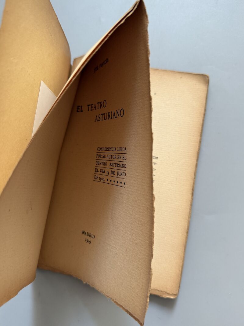 El teatro asturiano, José Francés. Conferencia - Imp. El Trabajo, 1909
