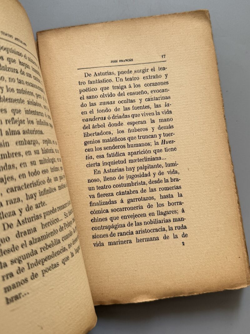 El teatro asturiano, José Francés. Conferencia - Imp. El Trabajo, 1909