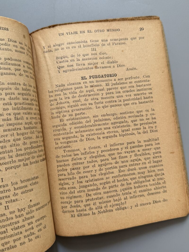 Un viaje en el otro mundo, Eugenio Hins. Sobre la muerte - Buenos Aires, 1927