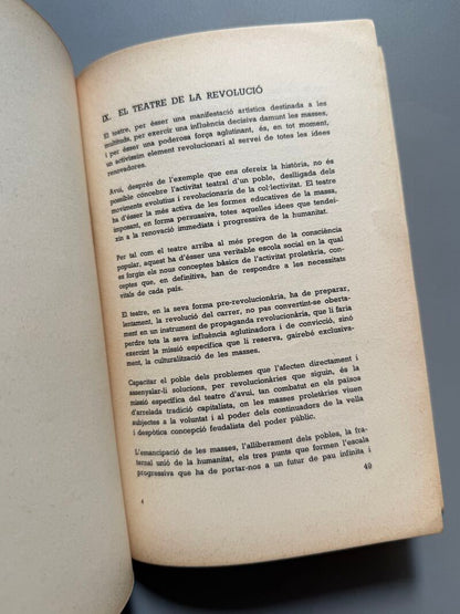 La força social i revolucionaria del teatre, Manuel Valldeperes - Editorial Forja, 1937