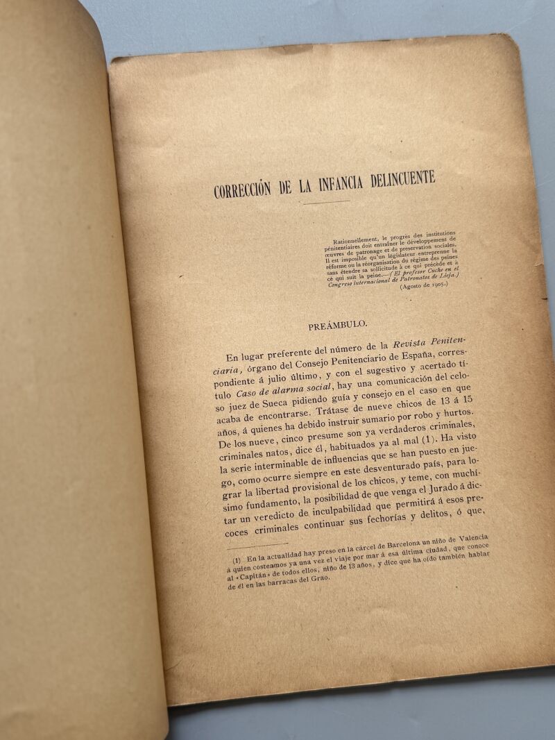 Corrección de la infancia delincuente, Ramón Albó y Martí - Imprenta á cargo de Eduardo Arias, 1905