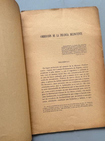 Corrección de la infancia delincuente, Ramón Albó y Martí - Imprenta á cargo de Eduardo Arias, 1905