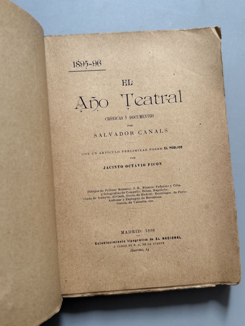 Año teatral 1895-96, Salvador Canals - Establecimiento Tipográfico de el Nacional, 1896