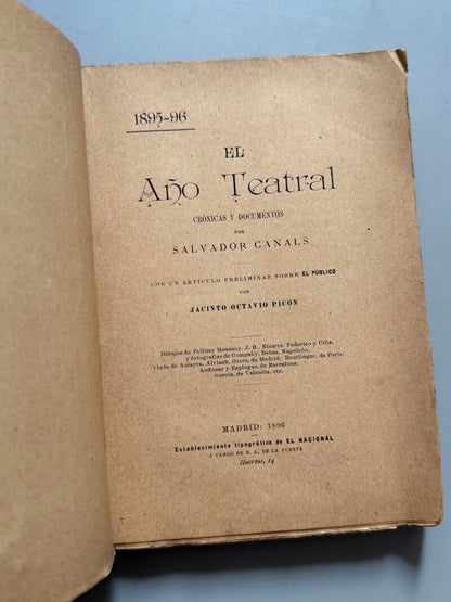 Año teatral 1895-96, Salvador Canals - Establecimiento Tipográfico de el Nacional, 1896
