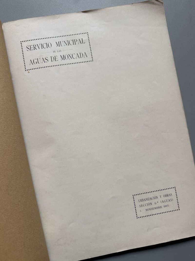 Servicio Municipal de las aguas de Moncada - Gaceta Municipal de Barcelona, 1917