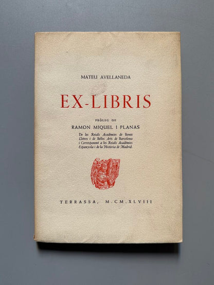 Ex-libris, Mateu Avellaneda (ejemplar numerado) - Tipografia Martí, 1948