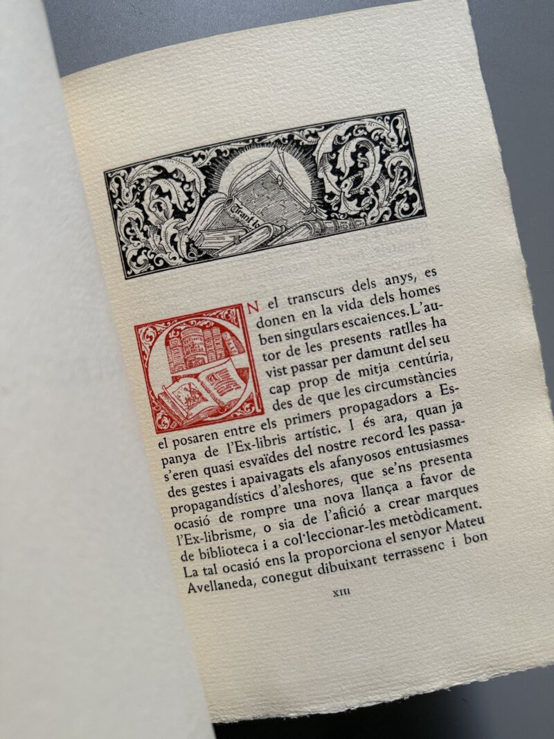 Ex-libris, Mateu Avellaneda (ejemplar numerado) - Tipografia Martí, 1948
