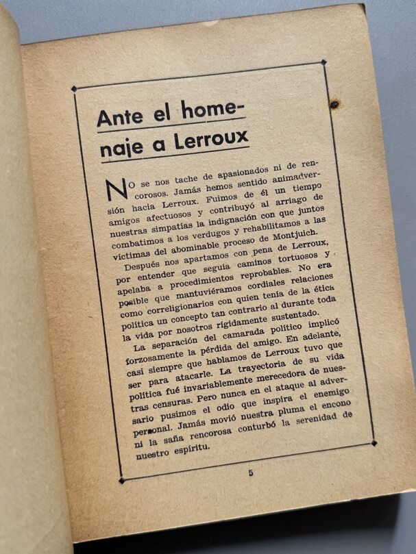 El peor enemigo de la república, Jaime Claramunt - Talleres gráficos Esparza, 1934