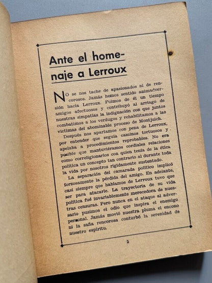 El peor enemigo de la república, Jaime Claramunt - Talleres gráficos Esparza, 1934