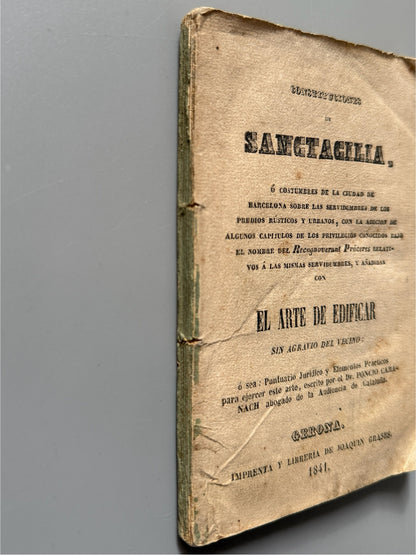 Libro de: Constituciones de Sanctacilia. El arte de edificar, Poncio Cabanach - Barcelona, 1841