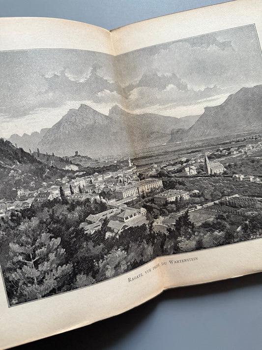 Libro de: Ragatz pfäfers, Alfred Ceresole. Contiene folletos turísticos - Zurich, ca. 1895