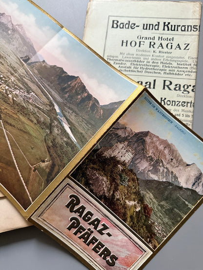 Libro de: Ragatz pfäfers, Alfred Ceresole. Contiene folletos turísticos - Zurich, ca. 1895