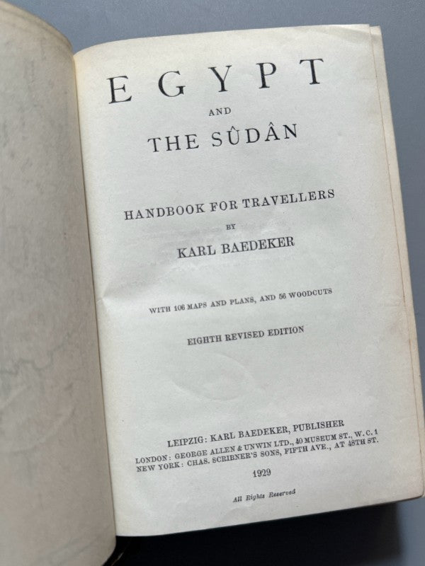 Egypt and the Sûdân, Karl Baedeker. Tumba de Tutankamón - Karl Baedeker Publisher, 1929