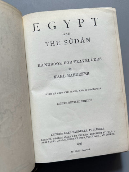 Egypt and the Sûdân, Karl Baedeker. Tumba de Tutankamón - Karl Baedeker Publisher, 1929