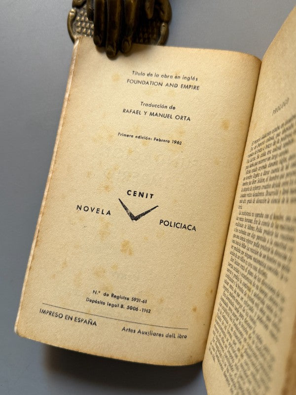 Fundación e imperio, Isaac Asimov (1ª edición) - Ediciones Cenit, 1962
