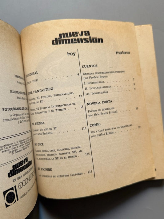 Nueva dimensión. Ciencia ficción y fantasía, nº52 - Ediciones Dronte, Diciembre 1973/ Enero 1974