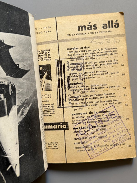 Más allá. Revista mensual de fantasía científica nº34 - Editorial Abril, Marzo de 1956