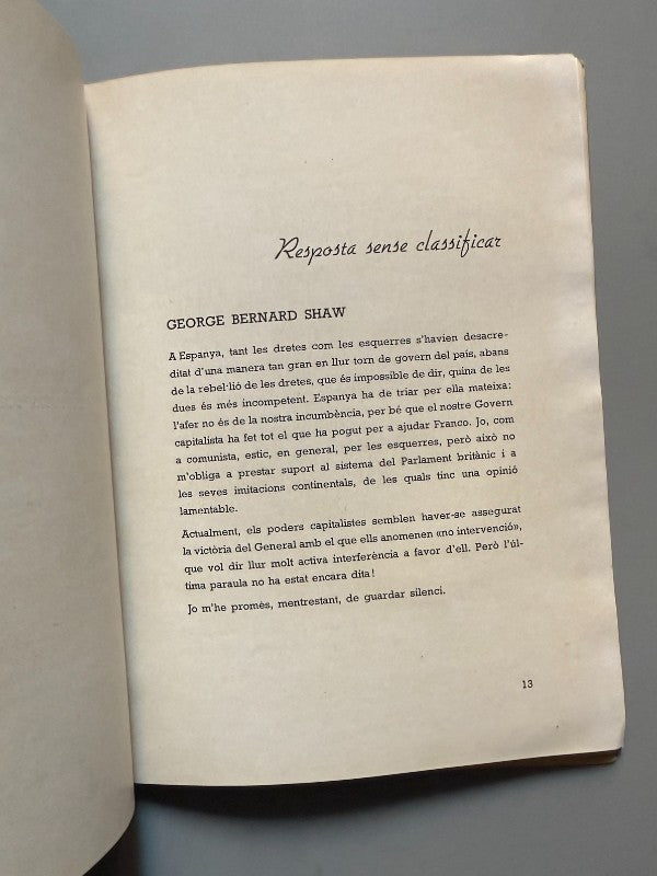 Els escriptors anglesos sobre la guerra - Comissariat Generalitat Catalunya, 1937