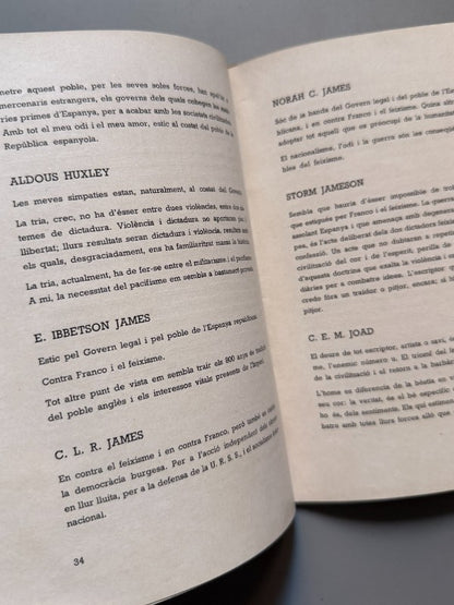 Els escriptors anglesos sobre la guerra - Comissariat Generalitat Catalunya, 1937