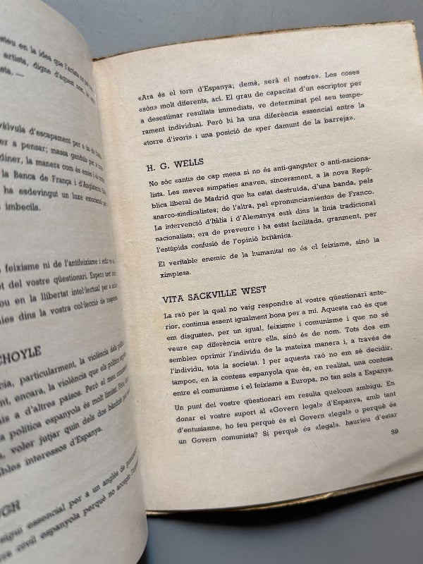 Els escriptors anglesos sobre la guerra - Comissariat Generalitat Catalunya, 1937